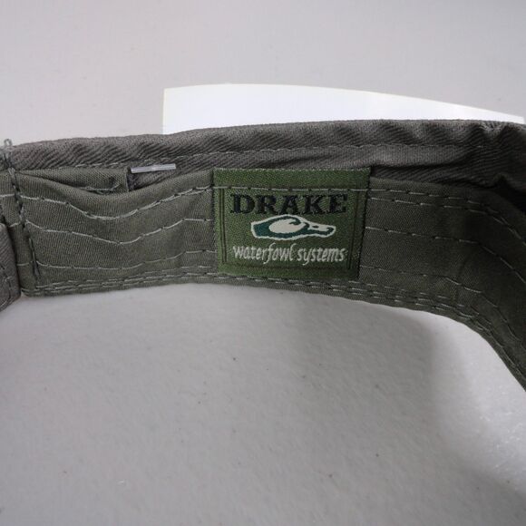 Drake DPF Fishing Logo Visor Olive Cotton Twill Low Profile Hat Cap NWT Outdoors - Picture 8 of 8